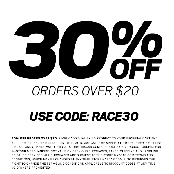 30% OFF ON ORDERS OVER $20 - USE CODE: RACE30 *EXCLUDES DIECAST AND OTHERS